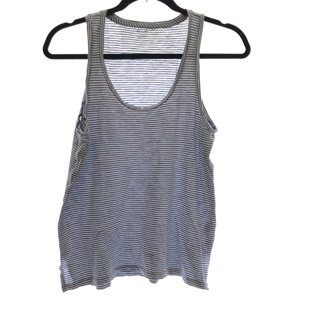 Madewell blue white stripe tank top size small
